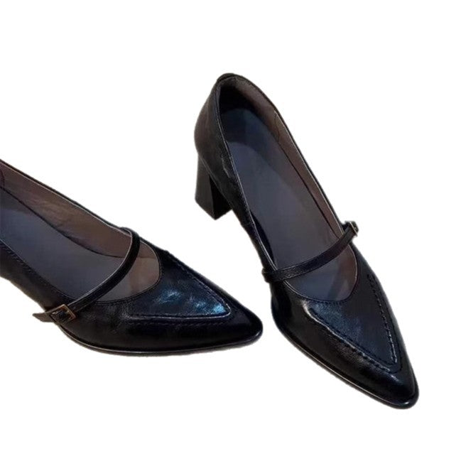 Damen elegante Mary Jane Pumps mit modischem Riemchen und komfortablem Blockabsatz R&B