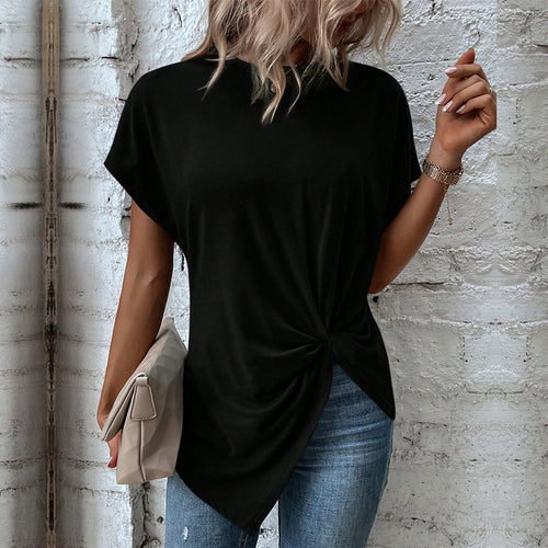Damen Oversize T-Shirt mit Knoten-Detail R&B