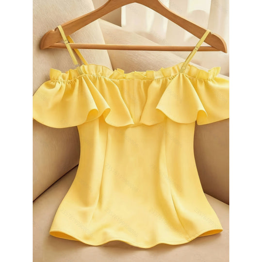 Damen Bluse mit Rüschendetails und Knopfleiste R&B
