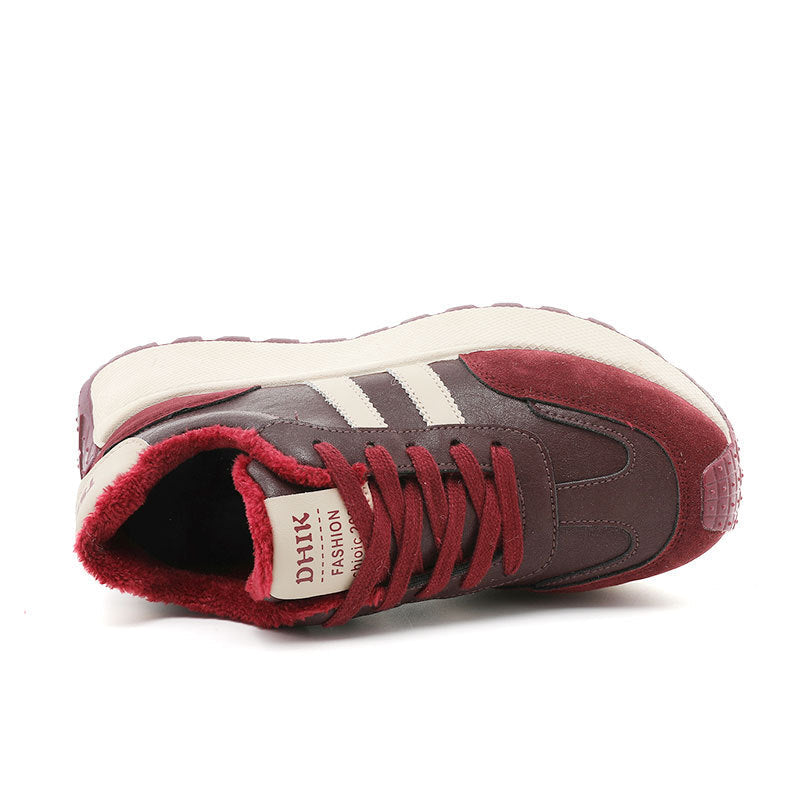 Damen Komfortable und warme High-Top Sneakers mit Fleece-Innenfutter R&B