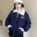Damen gepolsterte Winterjacke mit kuscheligem Kragen und praktischen Taschen