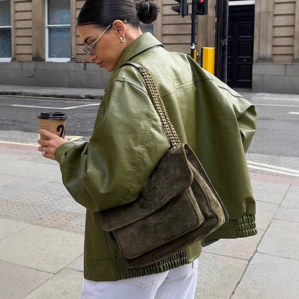 Damen Lässige Übergangsjacke mit voluminösen Ärmeln R&B