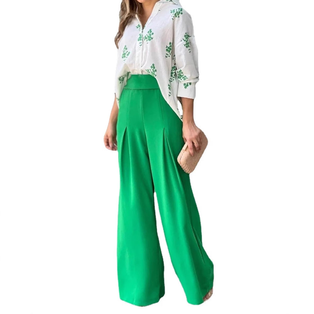 Damen High-Waist Palazzo-Hose aus fließendem Stoff R&B