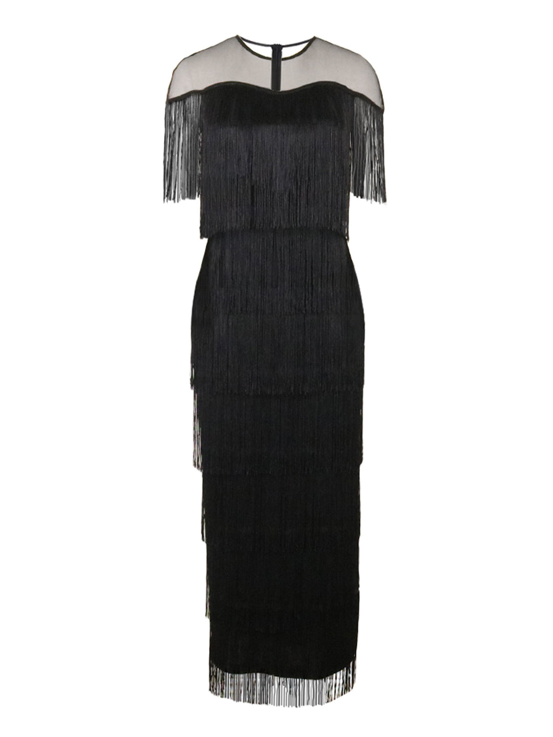 Damen Maxikleid mit Fransen R&B