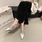 Damen elegante Mules mit Schnürdetail R&B