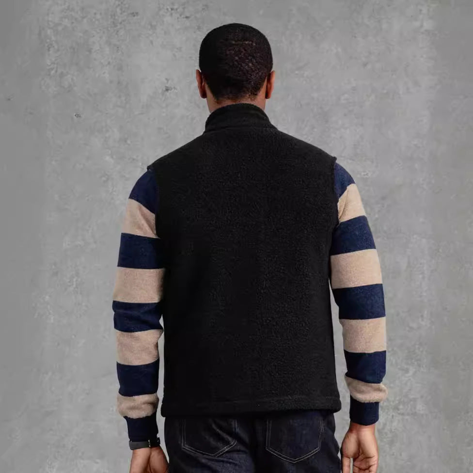 Herren modische Fleecejacke mit strukturiertem Kragen und praktischen Taschen R&B