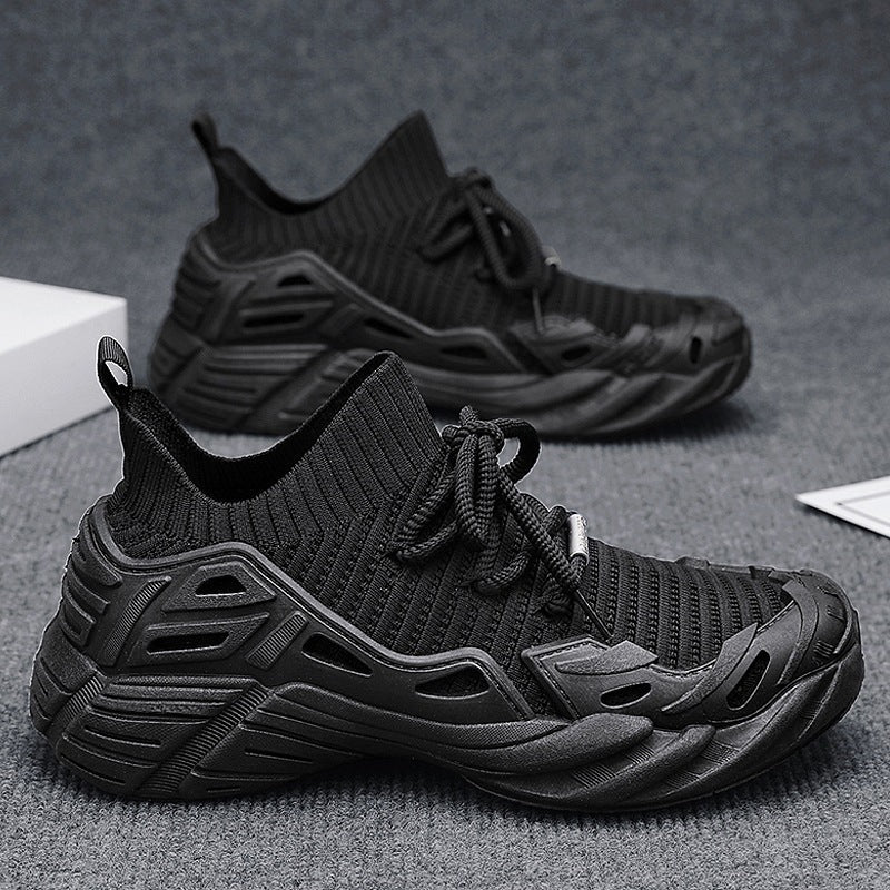 Damen Sportliche Strick-Sneaker mit atmungsaktiver Oberflächenstruktur