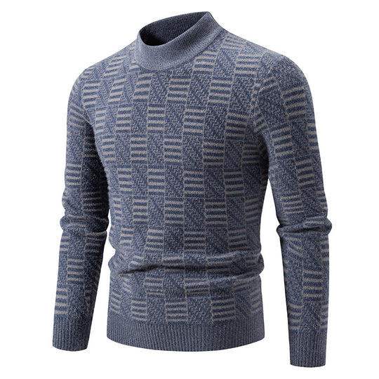 Herren Strickpullover mit strukturiertem Design und hohem Kragen R&B