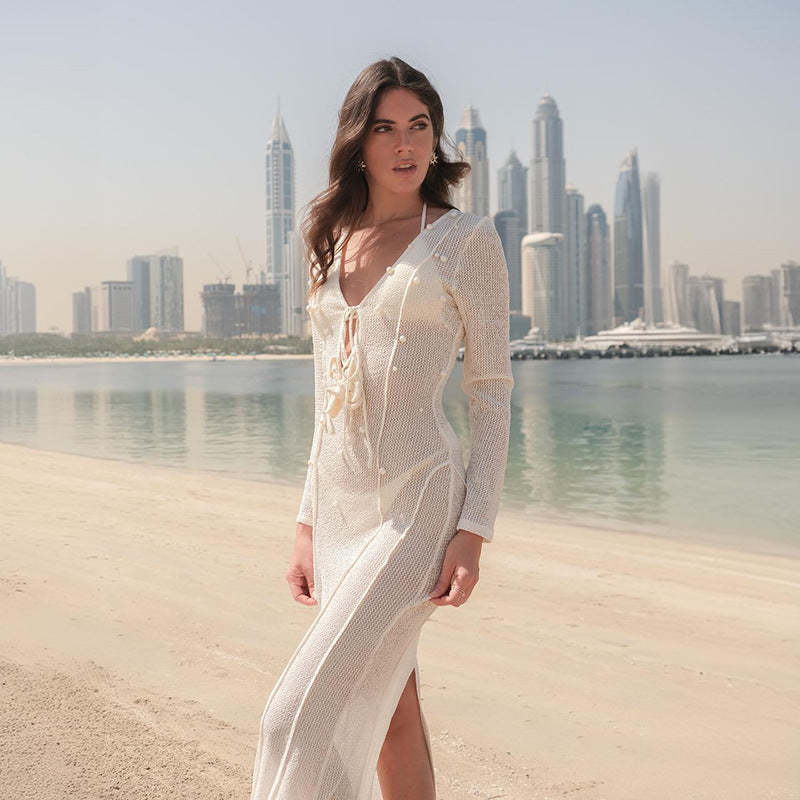 Damen luftiger und eleganter Strandüberwurf R&B