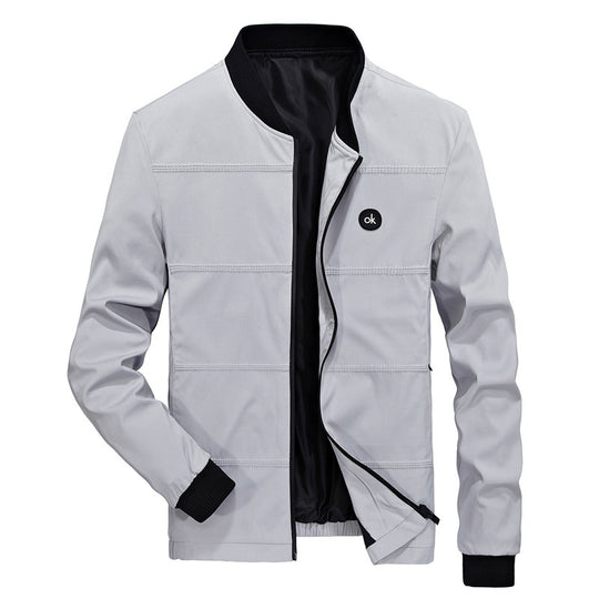 Herren sportliche Bomberjacke mit elastischen Bündchen und praktischen Reißverschlusstaschen R&B