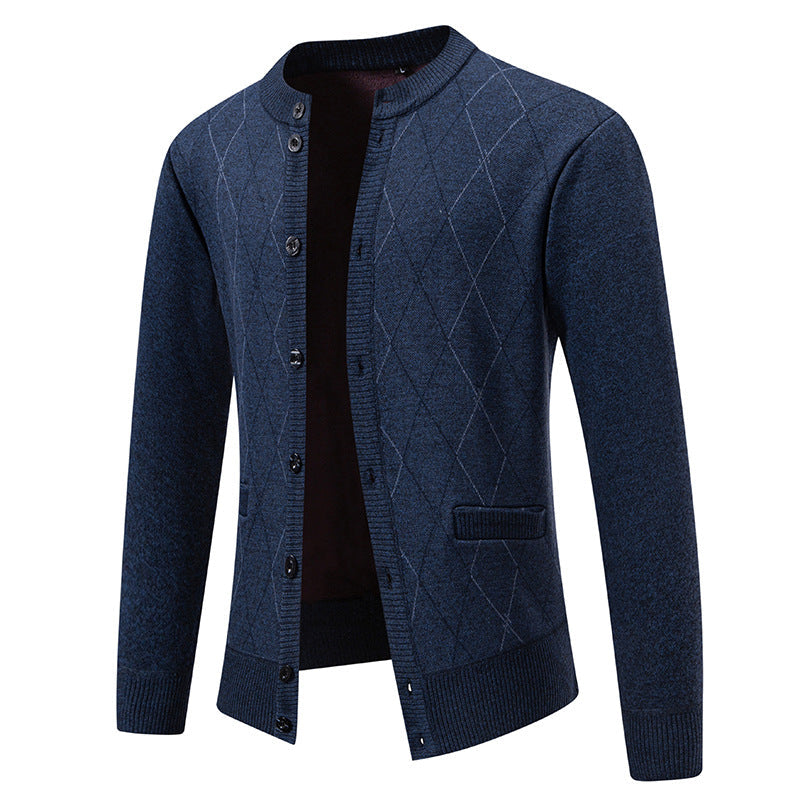 Herren Strickjacke mit modernem Rautenmuster