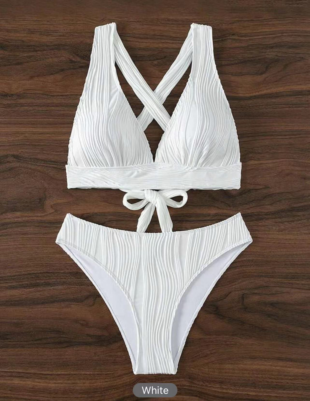 Damen Bikini-Set mit modernem Wickeldesign und geschmackvollen Rippendetails R&B
