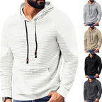 Herren nan strukturierter Kapuzenpullover mit gesteppter Waffelstruktur, Raglanärmeln und Kängurutasche R&B