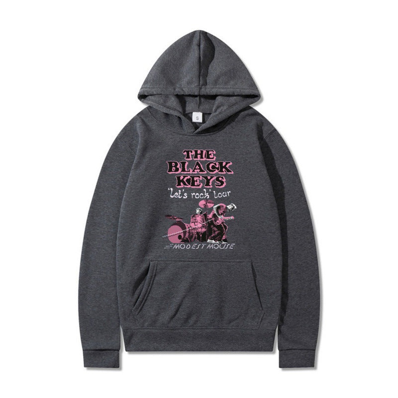 Damen Kapuzenpullover mit kreativem Rockband-Design und komfortabler Passform R&B
