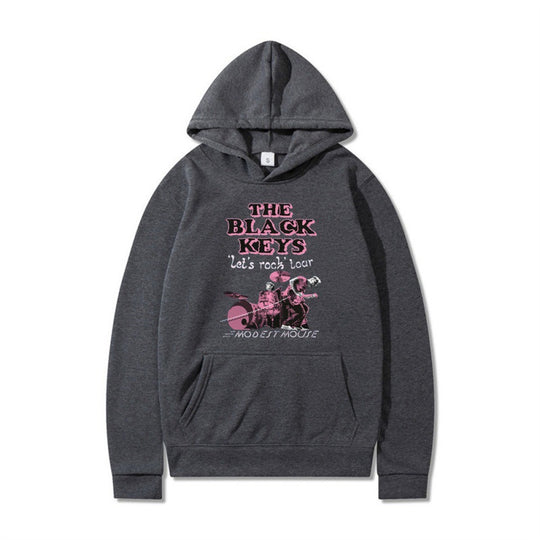 Damen Kapuzenpullover mit kreativem Rockband-Design und komfortabler Passform R&B