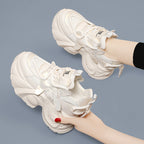 Damen Sportliche Lauf-Sneaker mit überdimensionaler Sohle und atmungsaktivem Mesh R&B