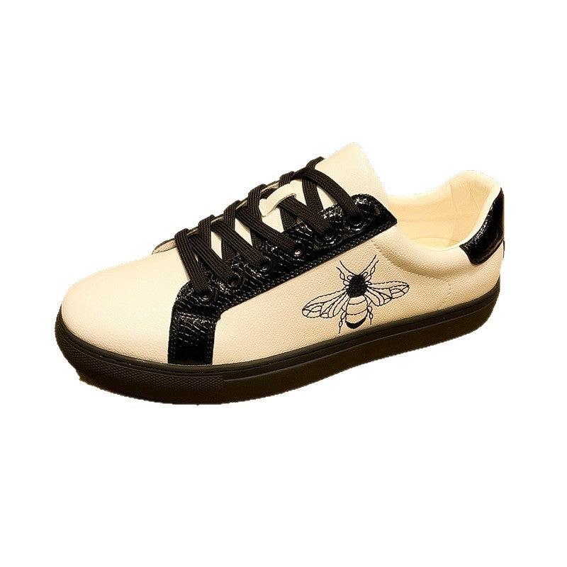Damen modische Sneakers mit gestickter Bienenmuster und gepolsterter Innensohle R&B