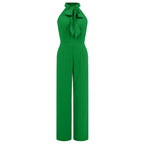 Damen Elegante Jumpsuit mit Schleifenkragen R&B