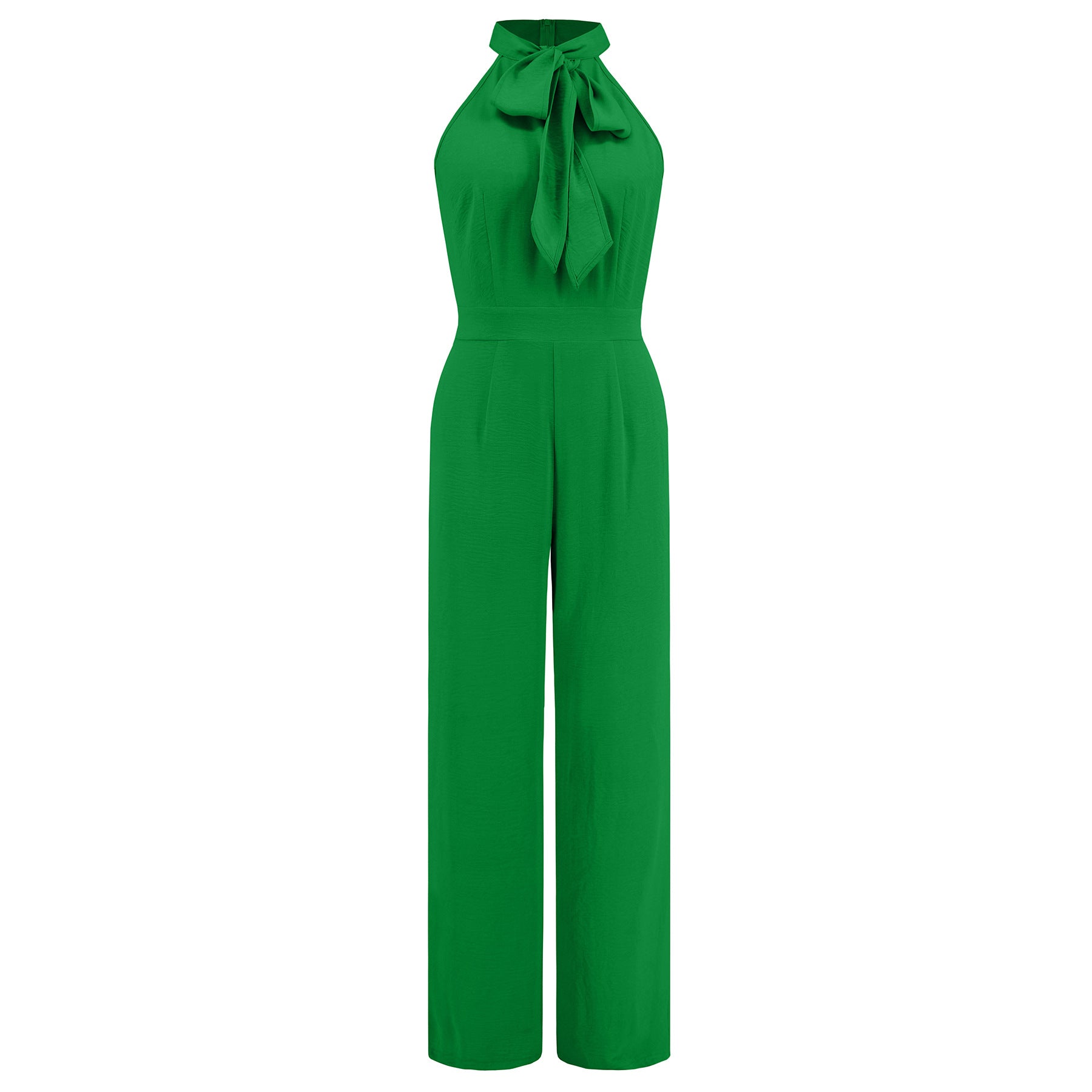 Damen Elegante Jumpsuit mit Schleifenkragen R&B