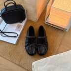 Damen Ballerinas mit elastischem Riemen und metallischem Glanz R&B