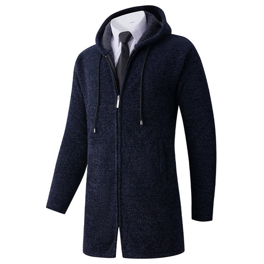 Herren lässiger Hoodie-Jacke mit außenliegendem Reißverschluss und praktischer Kapuze R&B