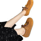 Damen Mokassin-Schuhe mit bunten Schnürdetails