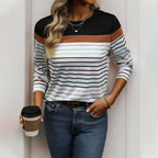 Damen Streifenshirt mit bequemem Schnitt und lässigem Design R&B