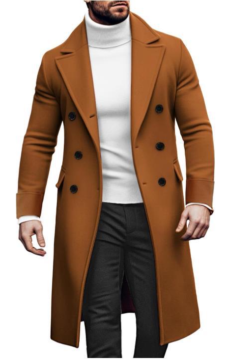 Herren Eleganter Doppelreiher-Mantel mit hochwertigem Material und klassischem Schnitt R&B