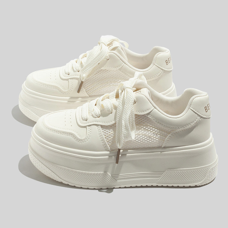 Damen Plattform Sneakers mit atmungsaktivem Mesh-Obermaterial und modischem Design