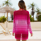 Damen Triangel-Bikini mit transparenter Strickjacke R&B