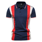 Herren Polohemd mit modischem Farbblock-Design und hochwertiger Baumwollmischung