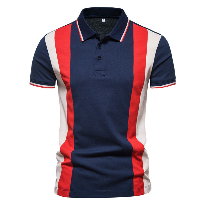 Herren Polohemd mit modischem Farbblock-Design und hochwertiger Baumwollmischung
