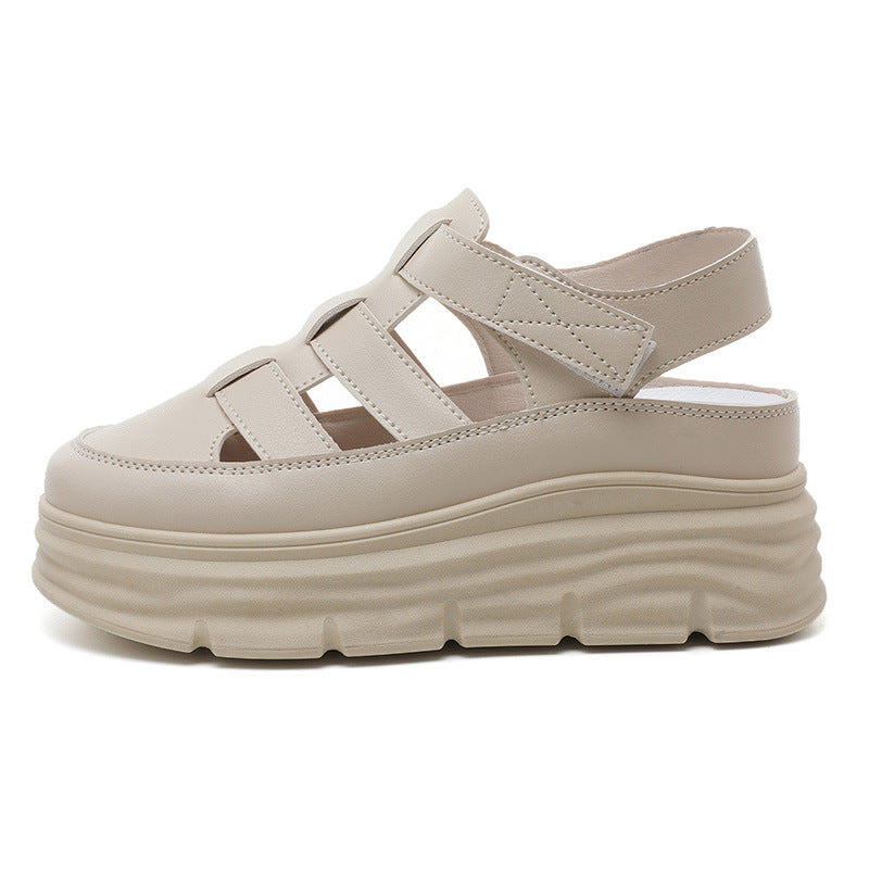 Damen modische Plateau Sandalen mit verstellbaren Riemen und dämpfender Sohle R&B