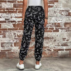 Damen Komfortable Blumenmuster Jogginghose R&B
