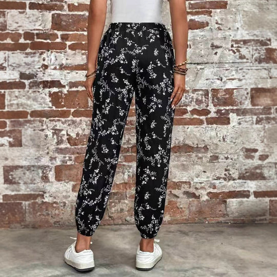 Damen Komfortable Blumenmuster Jogginghose R&B
