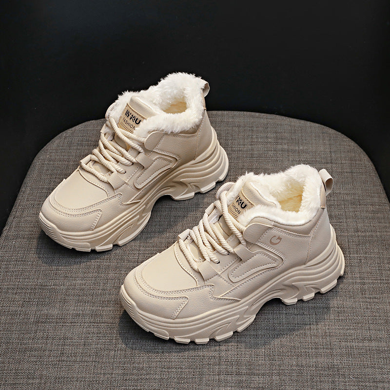 Damen Winterliche High-Top Sneakers mit weichem Fleece-Futter R&B