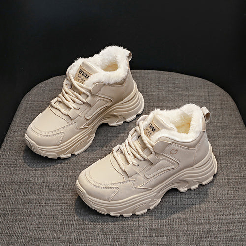 Damen Winterliche High-Top Sneakers mit weichem Fleece-Futter R&B