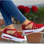 Damen Sportliche Plateau-Sneaker mit offenen Riemen R&B