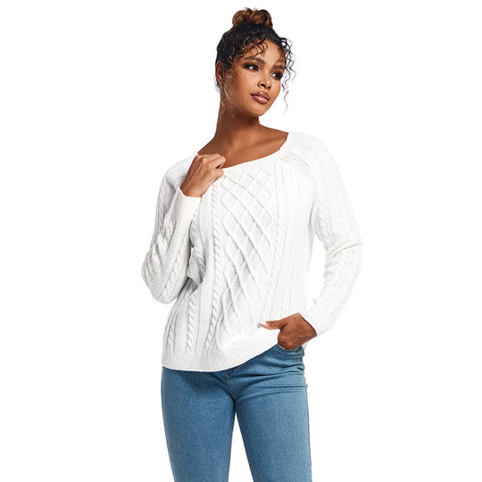 Damen Strickpullover mit stilvollem Zopfdesign R&B