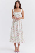 Damen Sommerliches Maxikleid mit floralen Einsätzen und tailliertem Oberteil R&B