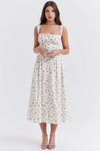 Damen Sommerliches Maxikleid mit floralen Einsätzen und tailliertem Oberteil R&B