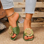 Damen elegante Sandalen mit floraler Applikation R&B