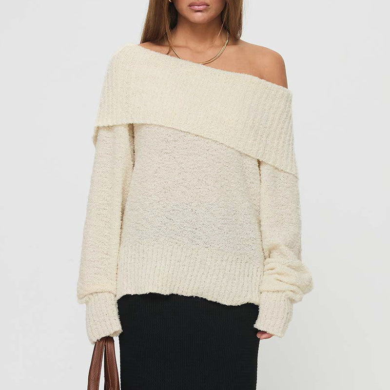 Damen Off-Shoulder Strickpullover R&B