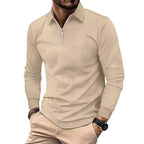 Herren hochwertiger Strickpullover mit Stehkragen und modischem Reißverschluss R&B