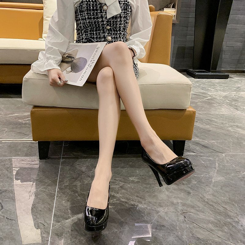 Damen Glamouröse Plateau-Pumps mit hochglänzendem Finish und elegantem Design R&B