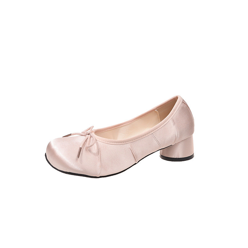 Damen Ballerinas mit punktemuster und komfortablem Blockabsatz R&B