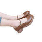 Damen Mary Jane Ballerinas mit elegantem Riemen und bequemem Fußbett R&B