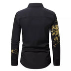 Herren Langarmhemd mit floralem Design R&B
