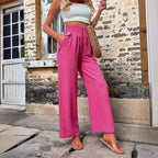 Damen Elegante Freizeit-Hosen mit elastischem Bund und seitlichen Taschen R&B