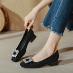 Damen Ballerinas mit funkelndem Kristallschmuck